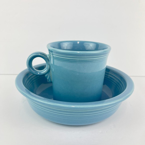 Fiesta Turquoise Cup and Saucer Set - Picture 1 of 8
